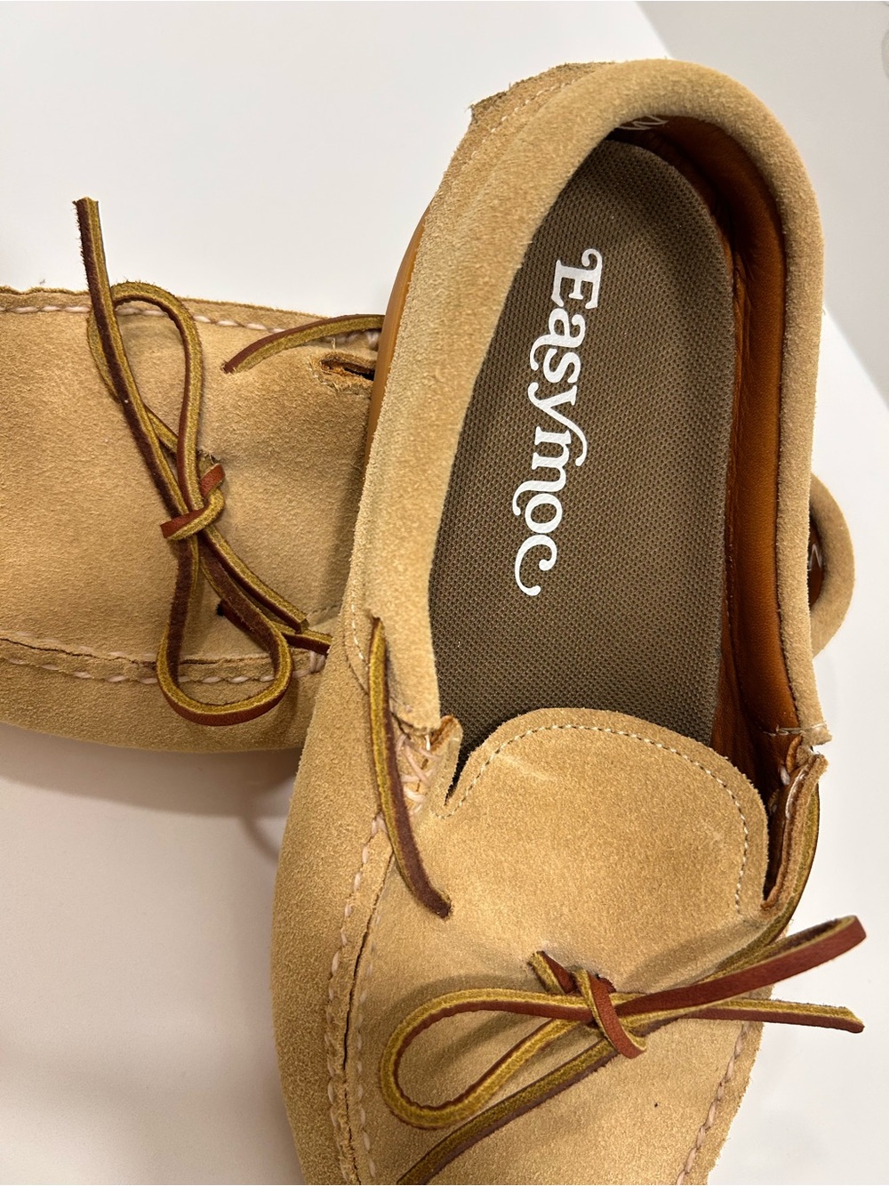 Men’s Tan Suede Slip-On Driving Moccasins - Picture 3 of 5